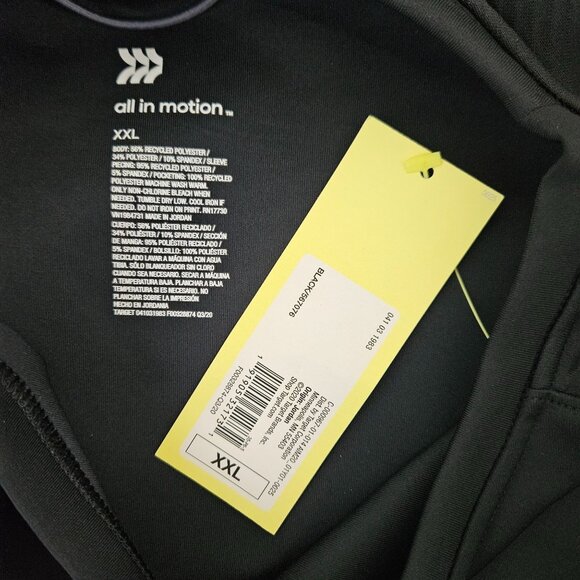 All In Motion Mens Athletic Long Sleeve Black Crewneck Pullover XXL Soft Sports - Picture 11 of 11